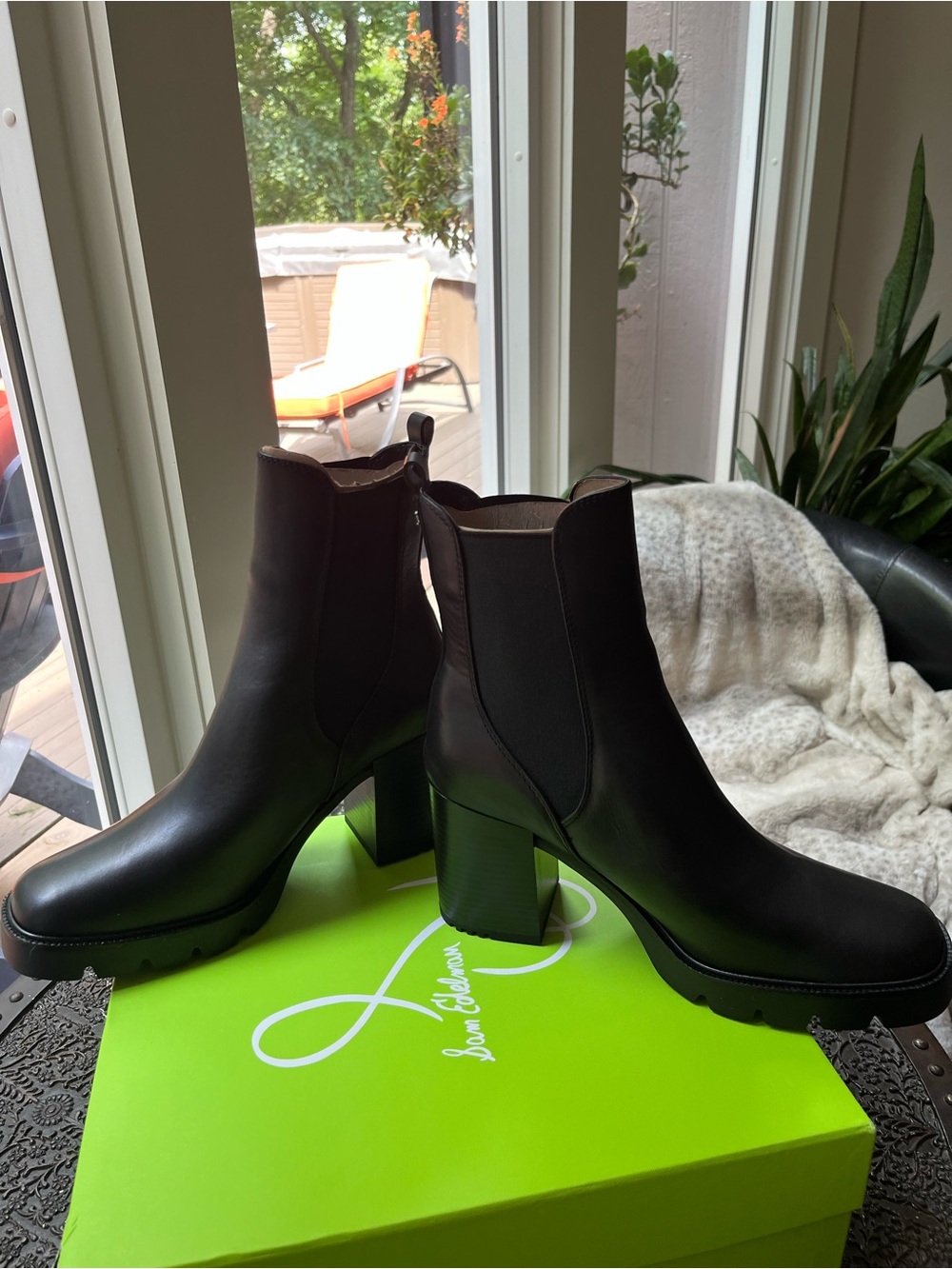 SAM EDELMAN ROLLINS BLACK LEATHER CHELSEA BOOTS 11 - Picture 10 of 12